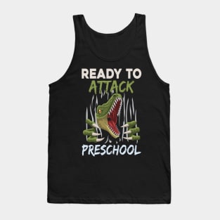 Dinosaur Kids Ready To Attack Preschool Boys Back To School Tank Top